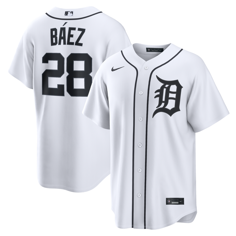 Javier Báez Detroit Tigers Baseball Jersey, White Replica Sportswear Jersey Shirt, Lightweight Breathable Athletic Jersey, Casual Gift for Men