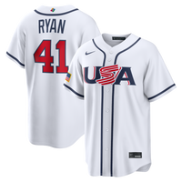 Joe Ryan USA Baseball Jersey, White Home Classic Sportswear Jersey Shirt, Lightweight Breathable Athletic Jersey, Casual Gift for Men