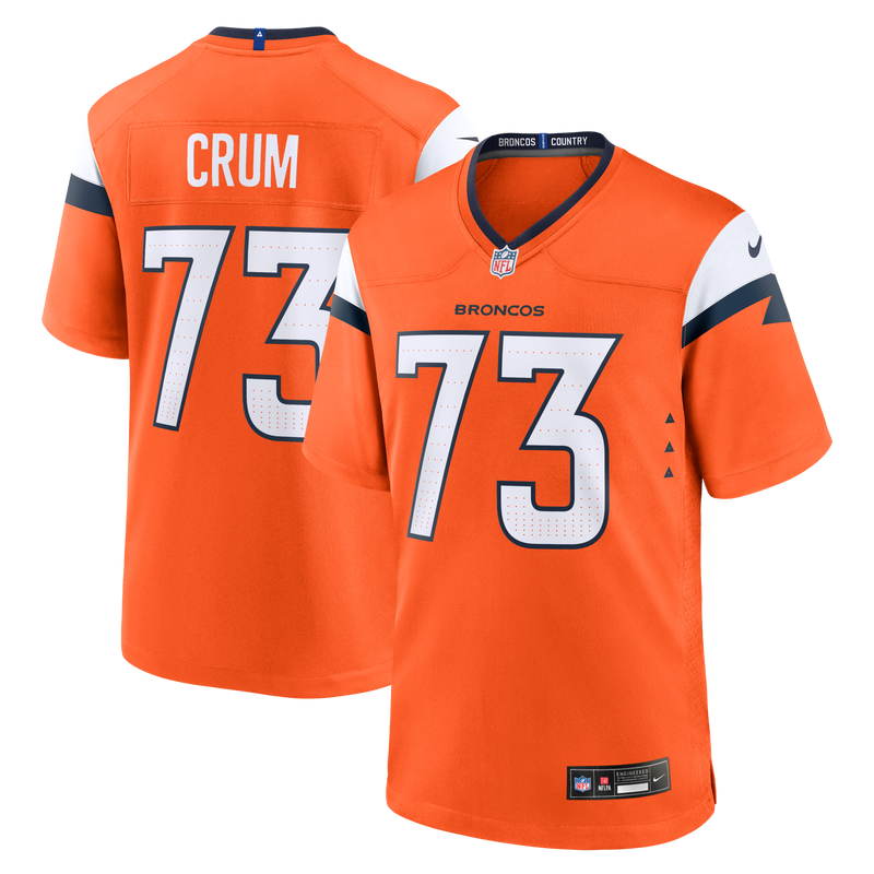 Frank Crum Denver Broncos Football Jersey, Orange Game Sportswear Jersey Shirt, Lightweight Breathable Athletic Jersey, Casual Gift for Men