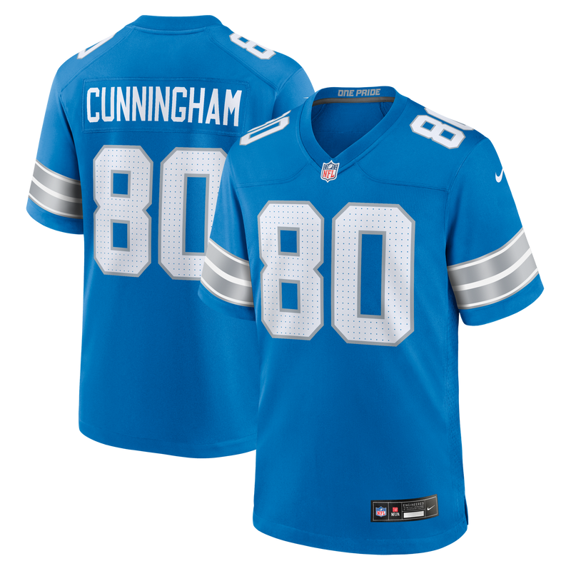 Malik Cunningham Detroit Lions Football Jersey, Blue Game Sportswear Jersey Shirt, Lightweight Breathable Athletic Jersey, Casual Gift for Men