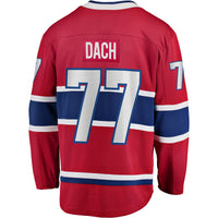 Kirby Dach Montreal Canadiens Hockey Jersey, Red Breakaway Home Sportswear Jersey Shirt, Long Sleeve Hockey Sweater Jersey, Casual Gift for Men