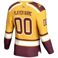 Minnesota Golden Gophers Hockey Jersey, Gold Sportswear Jersey Shirt, Long Sleeve Hockey Sweater Jersey, Casual Gift for Men
