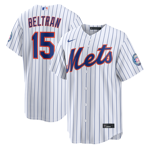 New York Mets Carlos Beltran White Home Replica 2026 Hall of Fame Patch Jersey