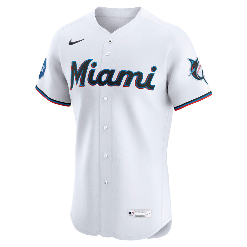 Miami Marlins Baseball Jersey, White Elite Home Sportswear Jersey Shirt, Lightweight Breathable Athletic Jersey, Casual Gift for Men