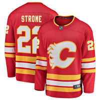 Ryan Strome Calgary Flames Hockey Jersey, Red Breakaway Home Sportswear Jersey Shirt, Long Sleeve Hockey Sweater Jersey, Casual Gift for Men