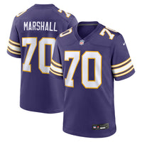 Jim Marshall Minnesota Vikings Football Jersey, Purple Game Sportswear Jersey Shirt, Lightweight Breathable Athletic Jersey, Casual Gift for Men