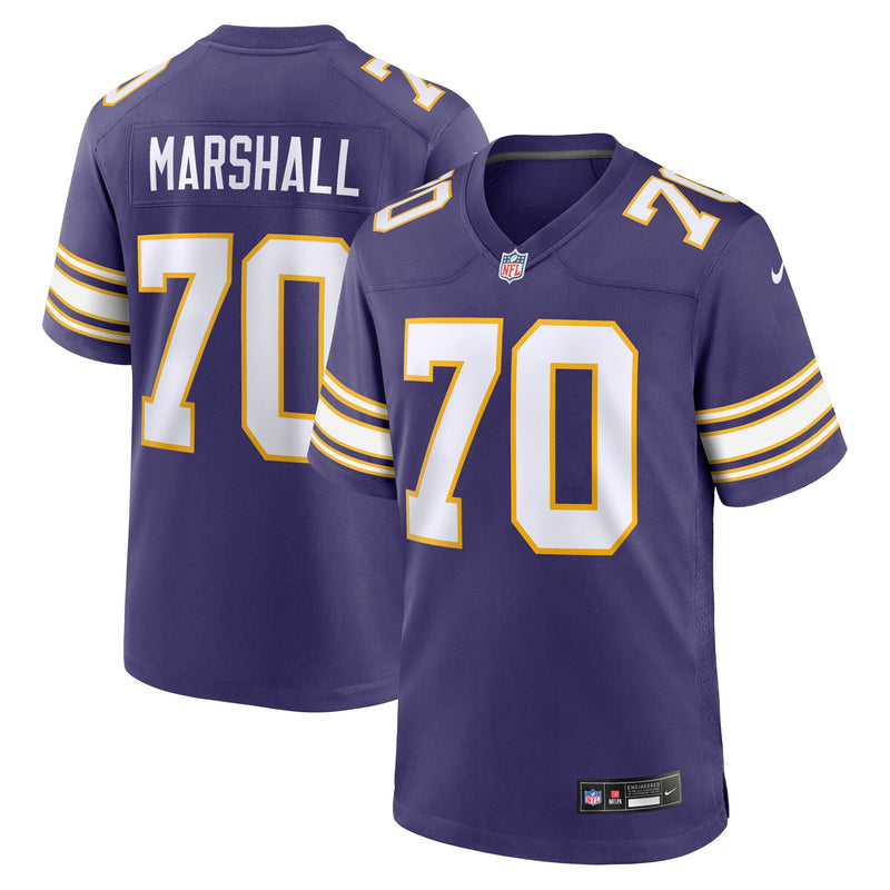 Jim Marshall Minnesota Vikings Football Jersey, Purple Game Sportswear Jersey Shirt, Lightweight Breathable Athletic Jersey, Casual Gift for Men