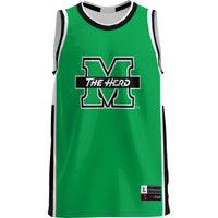 Marshall Thundering Herd Basketball Jersey, Green Lightweight Sportswear Jersey Shirt, Sleeveless Athletic Tank Jersey, Casual Gift for Men