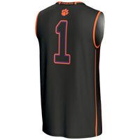 Clemson Tigers Lightweight Basketball Jersey, Black Sportswear Jersey Shirt, Sleeveless Athletic Tank Jersey, Casual Gift for Men