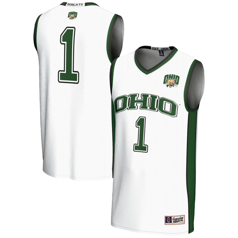 Ohio Bobcats Basketball Jersey, White Lightweight Sportswear Jersey Shirt, Sleeveless Athletic Tank Jersey, Casual Gift for Men