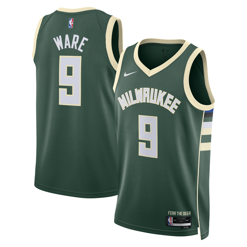 Kel'el Ware Milwaukee Bucks Basketball Jersey, Sportswear Jersey Shirt, Sleeveless Athletic Tank Jersey, Casual Gift for Men, Style 204635825