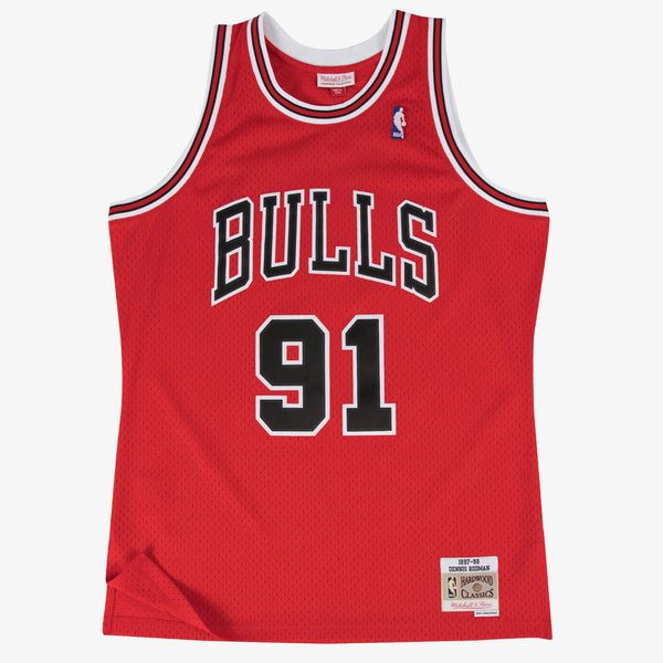 Chicago Bulls Swingman Jersey Road Dennis Rodman 1997-98