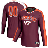 Virginia Tech Hokies Volleyball Jersey, Maroon Fashion Sportswear Jersey Shirt, Lightweight Breathable Athletic Jersey, Casual Gift for Men