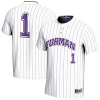 Furman Paladins Softball Jersey, White Fashion Lightweight Sportswear Jersey Shirt, Lightweight Breathable Athletic Jersey, Casual Gift for Men
