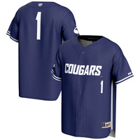 BYU Cougars Baseball Jersey, Navy Lightweight Sportswear Jersey Shirt, Lightweight Breathable Athletic Jersey, Casual Gift for Men