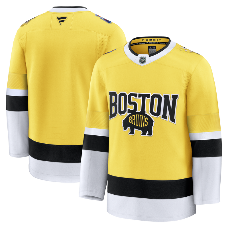 Boston Bruins Hockey Jersey, Gold Premium Sportswear Jersey Shirt, Long Sleeve Hockey Sweater Jersey, Casual Gift for Men, Style 203707695