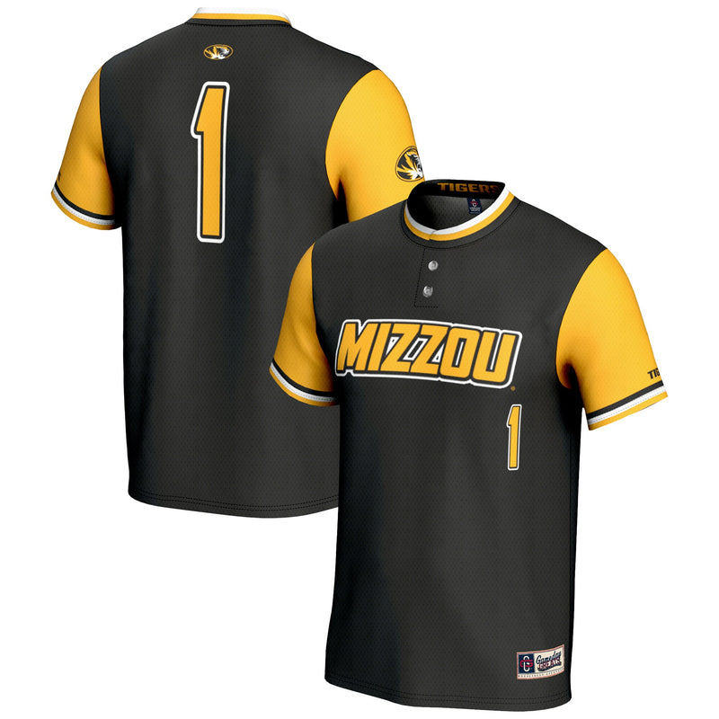 Missouri Tigers Softball Jersey, Black Sportswear Jersey Shirt, Lightweight Breathable Athletic Jersey, Casual Gift for Men, Style 200146413