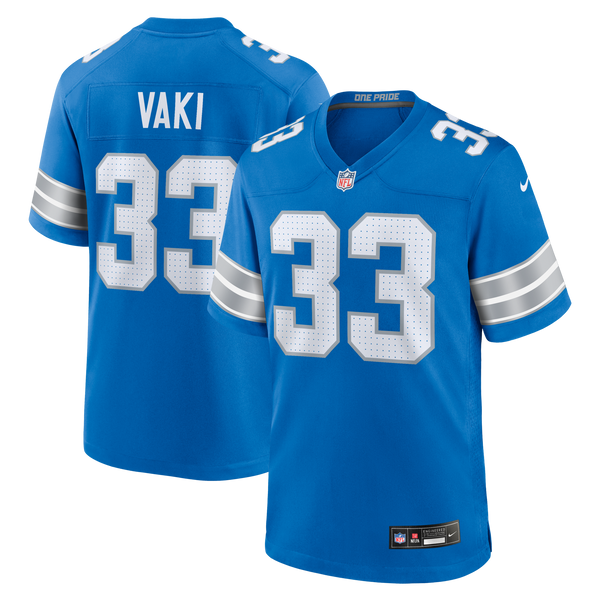 Detroit Lions Sione Vaki Blue Team Game Jersey