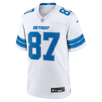 Sam LaPorta Detroit Lions Football Jersey, White Game Sportswear Jersey Shirt, Lightweight Breathable Athletic Jersey, Casual Gift for Men