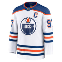 Connor McDavid Edmonton Oilers Hockey Jersey, White Premium Away Sportswear Jersey Shirt, Long Sleeve Hockey Sweater Jersey, Casual Gift for Men