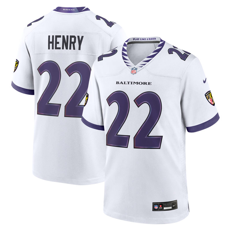 Derrick Henry Baltimore Ravens Football Jersey, White Game Sportswear Jersey Shirt, Lightweight Breathable Athletic Jersey, Casual Gift for Men