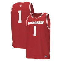 Wisconsin Badgers Basketball Jersey, Red Replica Sportswear Jersey Shirt, Sleeveless Athletic Tank Jersey, Casual Gift for Men, Style 200085368