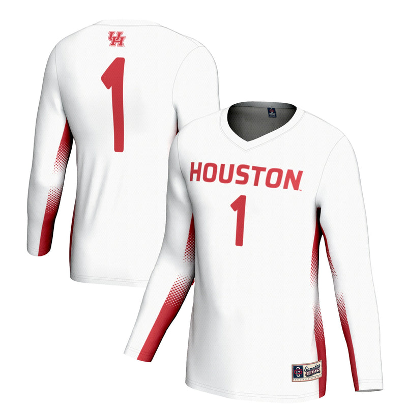 Houston Cougars Volleyball Jersey, White Lightweight Sportswear Jersey Shirt, Lightweight Breathable Athletic Jersey, Casual Gift for Men