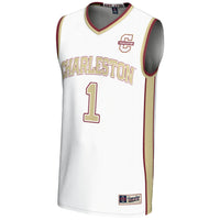 Charleston Cougars Basketball Jersey, White Sportswear Jersey Shirt, Sleeveless Athletic Tank Jersey, Casual Gift for Men