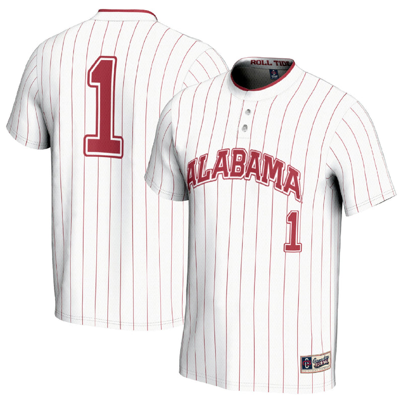 Alabama Crimson Tide Softball Jersey, White Fashion Sportswear Jersey Shirt, Lightweight Breathable Athletic Jersey, Casual Gift for Men