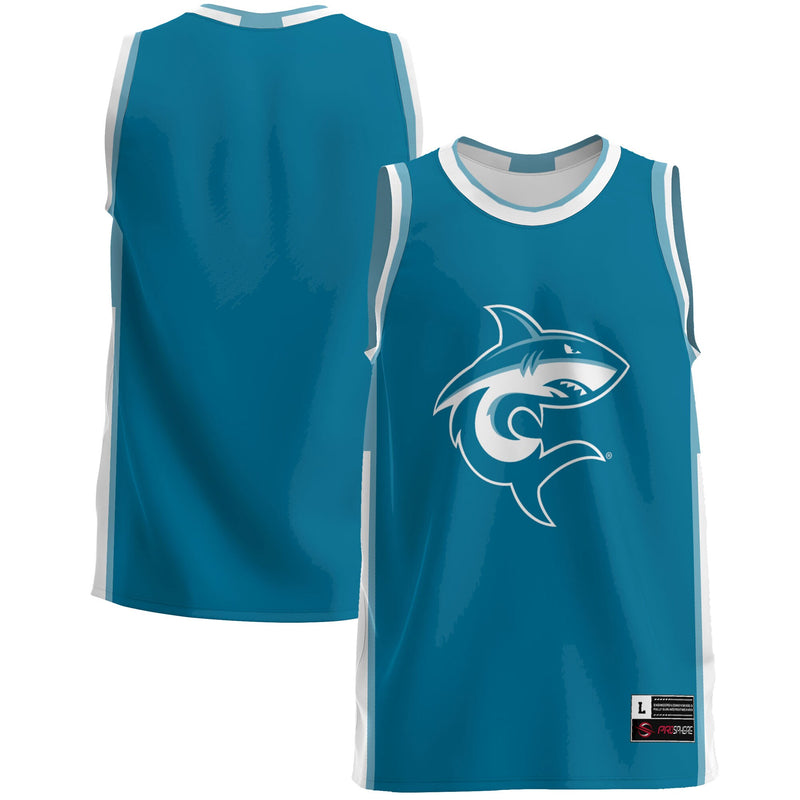 Hawaii Pacific Sharks Basketball Jersey, Teal Lightweight Sportswear Jersey Shirt, Sleeveless Athletic Tank Jersey, Casual Gift for Men