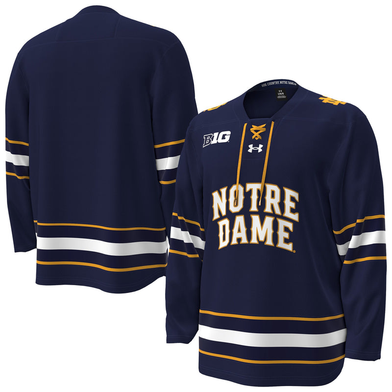 Notre Dame Fighting Irish Hockey Jersey, Navy Sportswear Jersey Shirt, Long Sleeve Hockey Sweater Jersey, Casual Gift for Men, Style 203177237