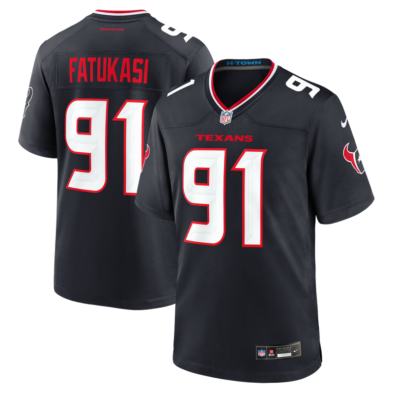 Folorunso Fatukasi Houston Texans Football Jersey, Navy Sportswear Jersey Shirt, Lightweight Breathable Athletic Jersey, Casual Gift for Men
