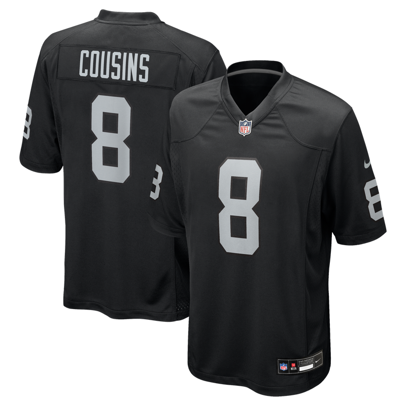 Kirk Cousins Las Vegas Raiders Football Jersey, Black Game Sportswear Jersey Shirt, Lightweight Breathable Athletic Jersey, Casual Gift for Men