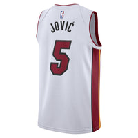 Nikola Jović Miami Heat Basketball Jersey, White Swingman Sportswear Jersey Shirt, Sleeveless Athletic Tank Jersey, Casual Gift for Men