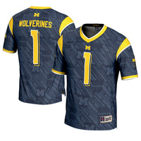 Michigan Wolverines Football Jersey, Navy Sportswear Jersey Shirt, Lightweight Breathable Athletic Jersey, Casual Gift for Men, Style 201094404