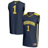 Michigan Wolverines Basketball Jersey, Navy Sportswear Jersey Shirt, Sleeveless Athletic Tank Jersey, Casual Gift for Men, Style 202219757