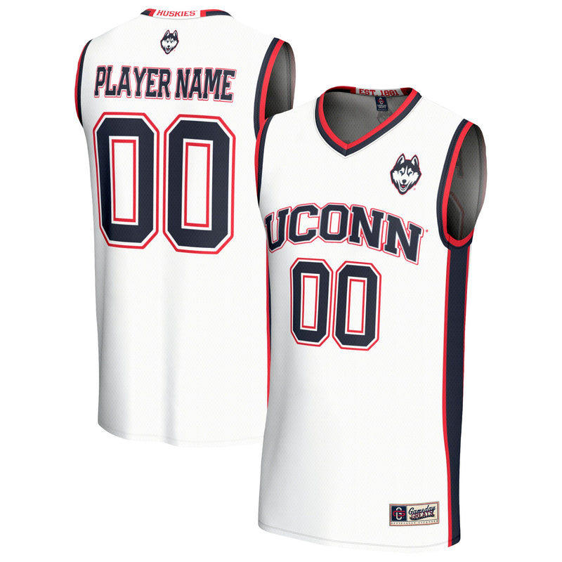 UConn Huskies Basketball Jersey, White Fashion Lightweight Sportswear Jersey Shirt, Sleeveless Athletic Tank Jersey, Casual Gift for Men