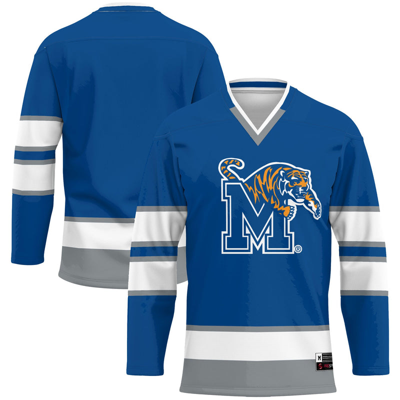 Memphis Tigers Hockey Jersey, Royal Sportswear Jersey Shirt, Long Sleeve Hockey Sweater Jersey, Casual Gift for Men