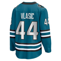 Marc-Edouard Vlasic San Jose Sharks Hockey Jersey, Teal Sportswear Jersey Shirt, Long Sleeve Hockey Sweater Jersey, Casual Gift for Men
