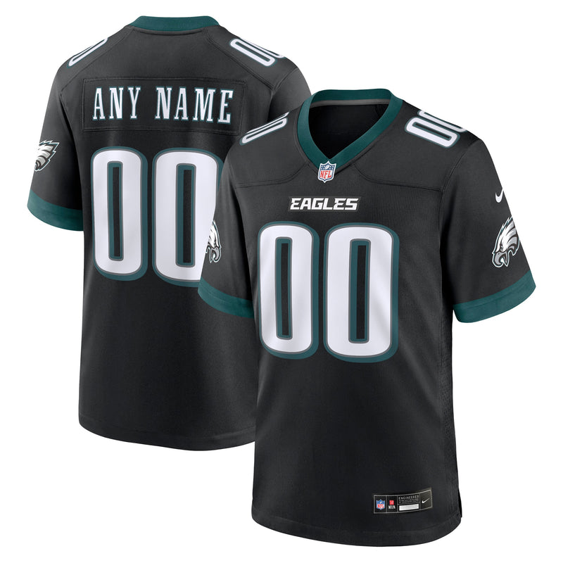 Philadelphia Eagles Football Jersey, Black Game Alternate Sportswear Jersey Shirt, Lightweight Breathable Athletic Jersey, Casual Gift for Men