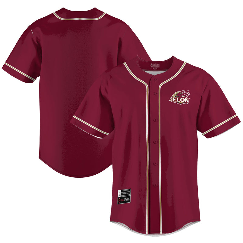 Elon Phoenix Baseball Jersey, Maroon Lightweight Sportswear Jersey Shirt, Lightweight Breathable Athletic Jersey, Casual Gift for Men