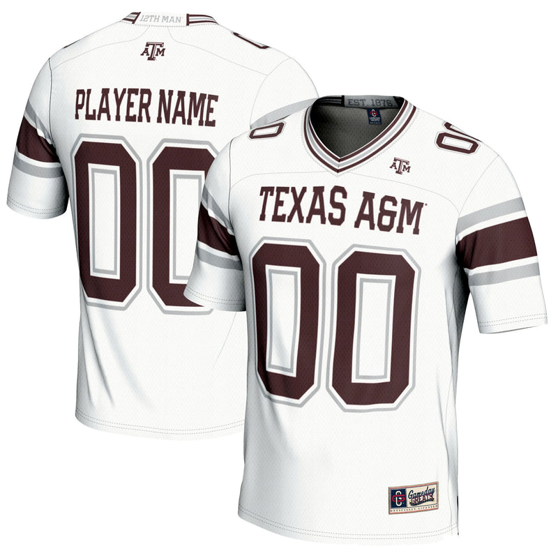 Texas A&M Aggies Football Jersey, White Sportswear Jersey Shirt, Lightweight Breathable Athletic Jersey, Casual Gift for Men, Style 200058252