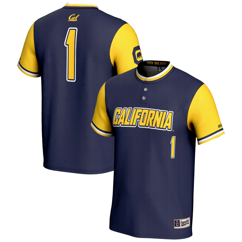 Cal Bears Softball Jersey, Navy Sportswear Jersey Shirt, Lightweight Breathable Athletic Jersey, Casual Gift for Men, Style 200119486