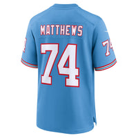 Bruce Matthews Tennessee Titans Football Jersey, Light Blue Sportswear Jersey Shirt, Lightweight Breathable Athletic Jersey, Casual Gift for Men