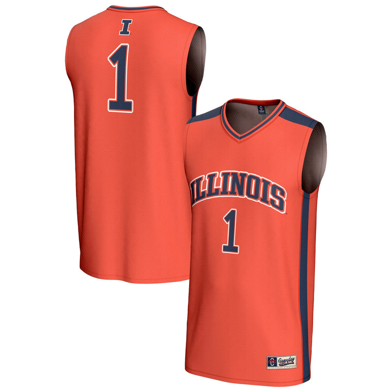 Illinois Fighting Illini Lightweight Basketball Jersey, Orange Sportswear Jersey Shirt, Sleeveless Athletic Tank Jersey, Casual Gift for Men