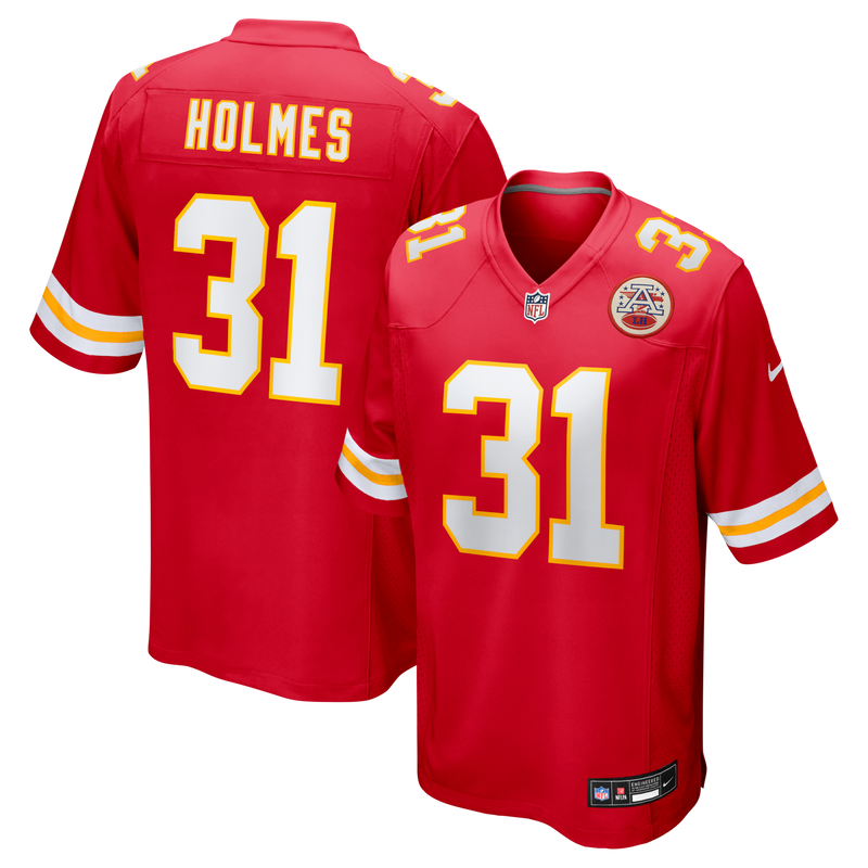 Priest Holmes Kansas City Chiefs Football Jersey, Red Game Sportswear Jersey Shirt, Lightweight Breathable Athletic Jersey, Casual Gift for Men