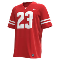 Wisconsin Badgers Football Jersey, Red Sportswear Jersey Shirt, Lightweight Breathable Athletic Jersey, Casual Gift for Men, Style 201149680