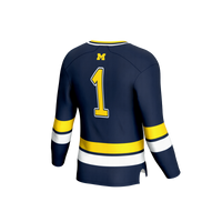 Michigan Wolverines Hockey Jersey, Navy Fashion Lightweight Sportswear Jersey Shirt, Long Sleeve Hockey Sweater Jersey, Casual Gift for Men