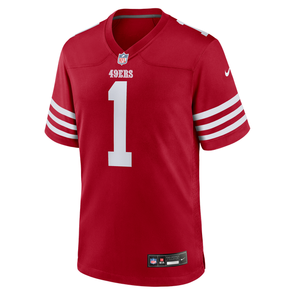 San Francisco 49ers Number 1 Groom Scarlet Game Jersey