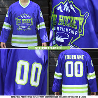 Custom Hockey Jersey, Black Yellow White Sportswear Jersey Shirt, Athletic Long Sleeve V Neck Jersey, Casual Gift for Men